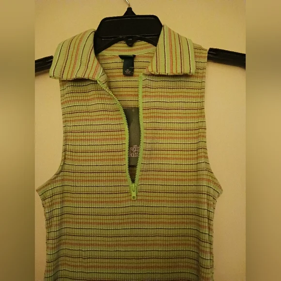 Lime green striped tank bodycon dress Sz XS nwt - Picture 3 of 3
